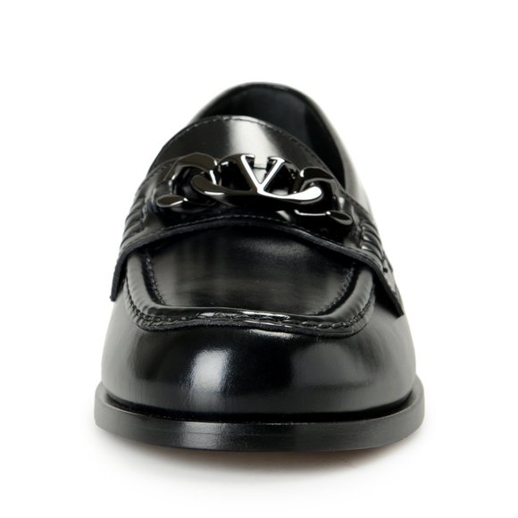 Valentino Garavani Men\'s VLogo Chain Black Leather Loafers Shoes US 10 IT 43 main image 5